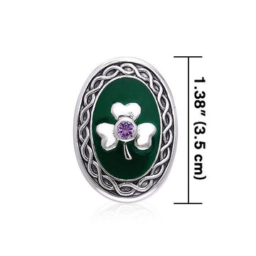 Celtic Knotwork Shamrock Silver Pendant TPD559 - Jewelry